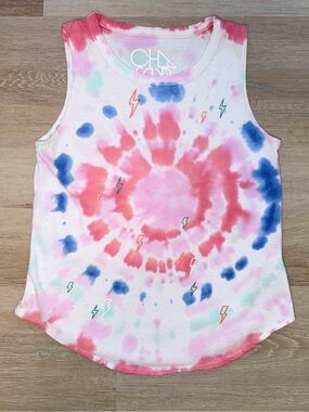 Chaser Girls Tie-Dye Lightening Bolt Tank Top